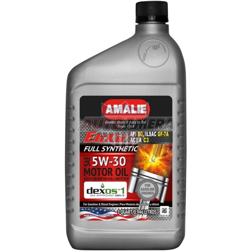 AMALIE ELIXIR FULL SYNT 5W-30 DEXOS 1 GEN 3, 1 QUART
