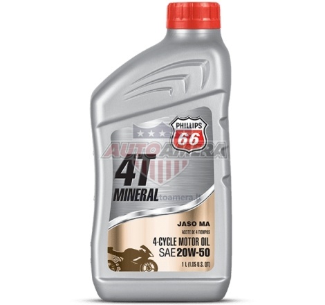 Variklio alyva PHILLIPS 66 4T MINERAL MA 20W-50, 1 QUART (0,946L)