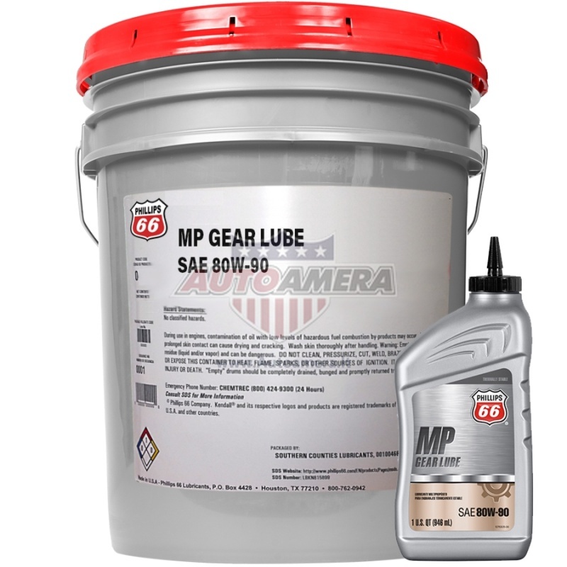 PHILLIPS 66 MP GEAR LUBE 80W-90, 5 GALLONS